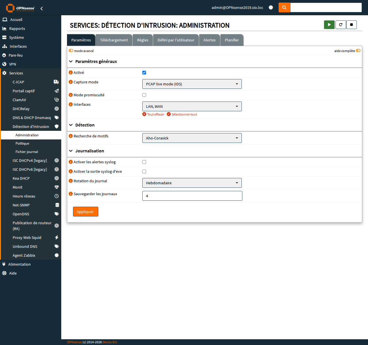 Application des modifications de rulesets via le bouton Apply